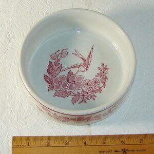 Vintage Jackson China Restaurant Ware 6.5" BOWL, Red Bird Hummingbird, 1960